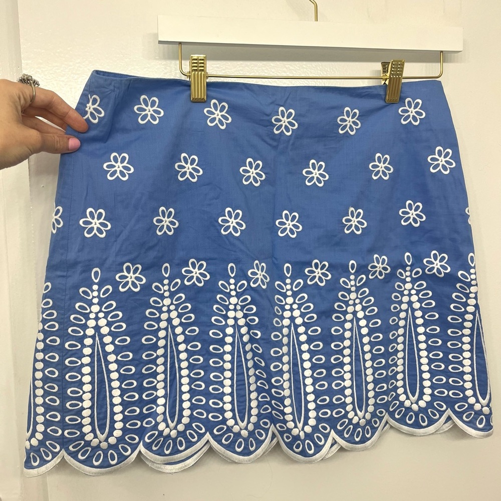 Vineyard Vines Blue Scalloped Skirt